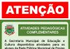 Educação Municipal disponibiliza link para atividades complementares para alunos da rede