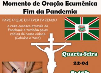 Oração Ecumênica acontece amanhã, quarta-feira, 22