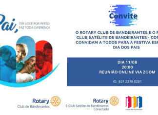 Reunião festiva virtual do Rotary Club comemora Dia dos Pais e faz homenagens a profissionais de saúde Rotary
