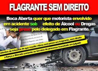 Alteração em lei leva prisão em flagrante para motoristas sob efeito de álcool ou drogas DEP-BOCA-ABERTA