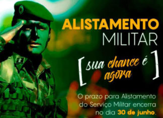 Prazo para alistamento obrigatório termina dia 30, próxima quarta-feira