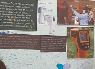 Em aula de Ciências, alunos do ECEL pesquisam tipos de termômetros usados no período de pandemia.