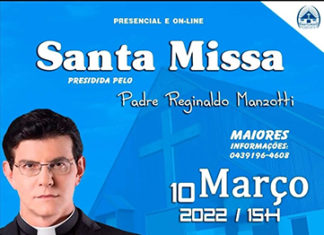 Padre Reginaldo Manzotti virá a Bandeirantes celebrar Santa Missa dia 10