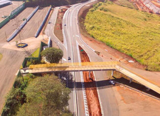 Nova passarela, ao lado do Santuário São Miguel, está em fase de conclusão