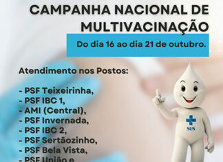 Prefeitura de Bandeirantes divulga cronograma da Campanha Nacional de Multivacinação