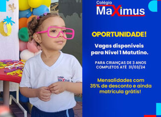 Colégio Maximus está com vagas abertas para Nível 1 Matutino