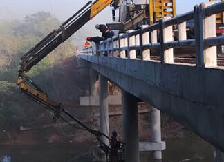 Limpeza e drenagem: reforma de ponte em rodovia de Santo Antônio da Platina avança
