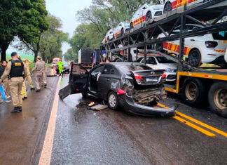 Acidente envolve três veículos na BR-369 próximo a Bandeirantes