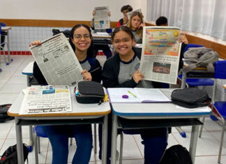 Alunos utilizam jornal impresso para atividade ‘Missão Detetives da Verdade’