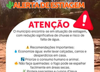 Defesa Civil de Bandeirantes alerta para estiagem e risco de falta d’água