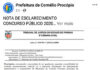 Prefeitura de Cornélio Procópio emite nota oficial sobre ‘ESCLARECIMENTO CONCURSO PÚBLICO 2020’