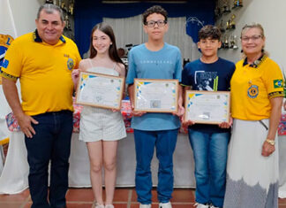 Lions Clube Bandeirantes premia alunos no Concurso Internacional Cartaz da Paz