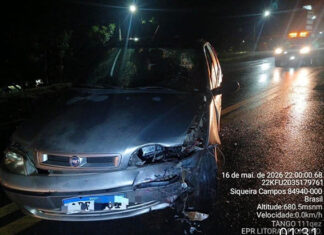 Colisão frontal na PR-092 deixa dois feridos em Siqueira Campos; motorista foge de hospital
