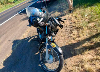Motociclista fica ferido em acidente na PR-092 em Siqueira Campos