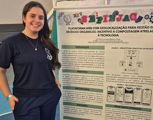 Aluna do ensino médio de escola pública propõe integrar compostagem ao turismo rural no Norte Pioneiro