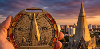 Medalhas da Maratona Internacional de Maringá são inspiradas na Catedral e transformam símbolo da cidade em conquista para os atletas