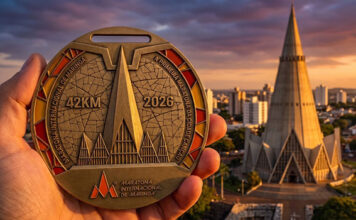 Medalhas da Maratona Internacional de Maringá são inspiradas na Catedral e transformam símbolo da cidade em conquista para os atletas