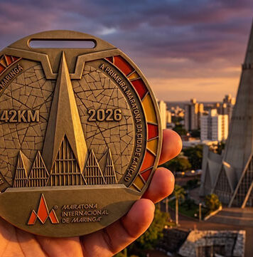 Medalhas da Maratona Internacional de Maringá são inspiradas na Catedral e transformam símbolo da cidade em conquista para os atletas
