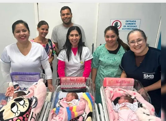Trigêmeas nascidas prematuras recebem alta da UTI e passam para enfermaria, no Norte Pioneiro